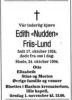 Dødsannonse Edith 'Nudden' Friis-Lund