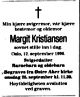 Dødsannonse Margit Karine Kristiansen