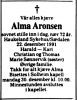 Dødsannonse Alma Aronsen