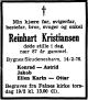 Dødsannonse Reinhart Kristiansen