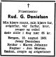 Dødsannonse Rudolf Gerhard Danielsen